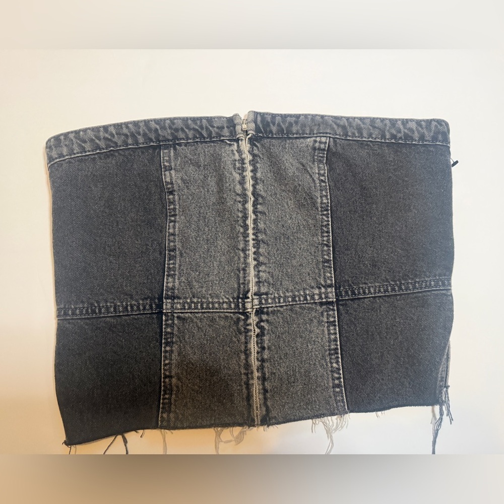 Zara Gray Denim Top